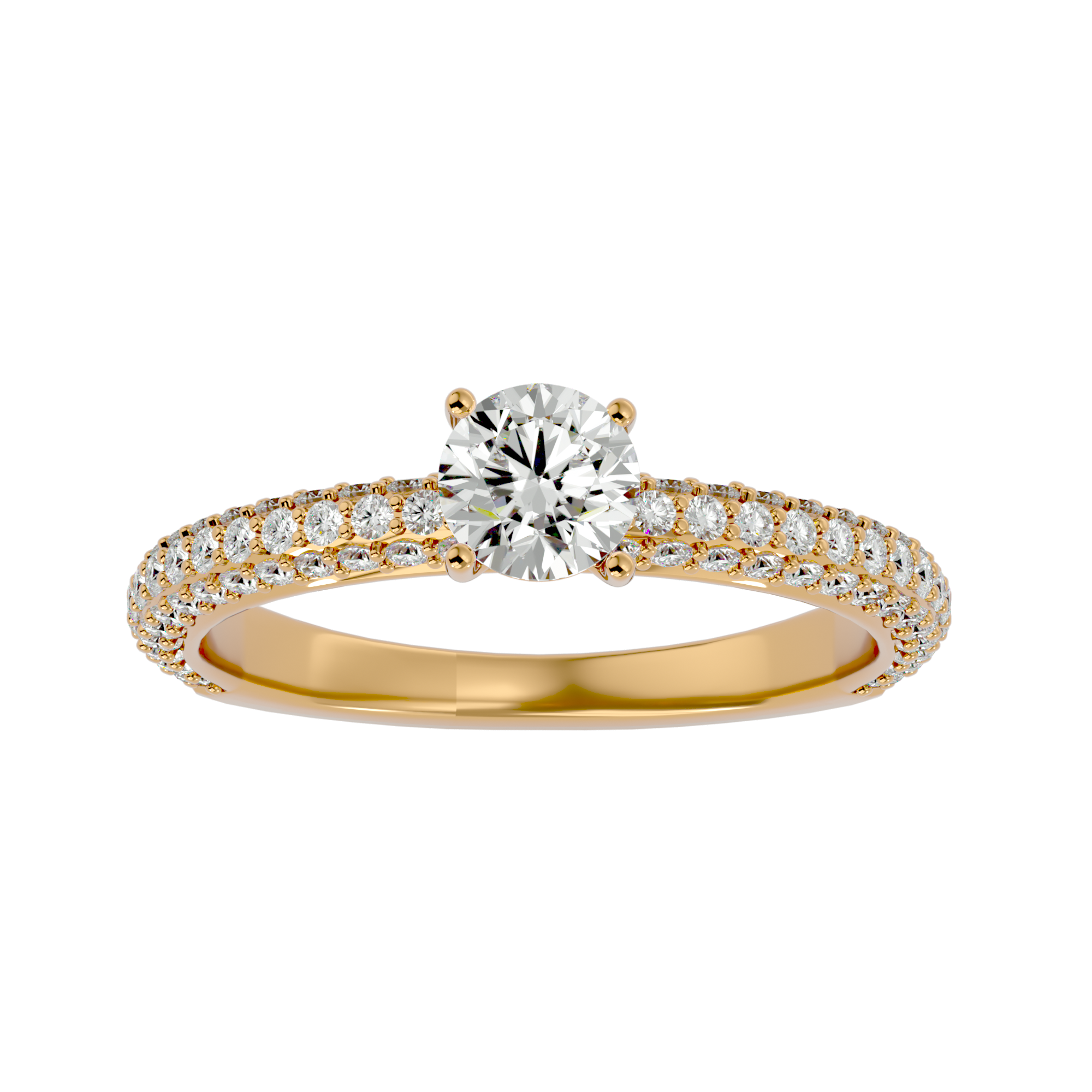 1 1/4 ctw Round Lab Grown Diamond Side Stone Engagement Ring