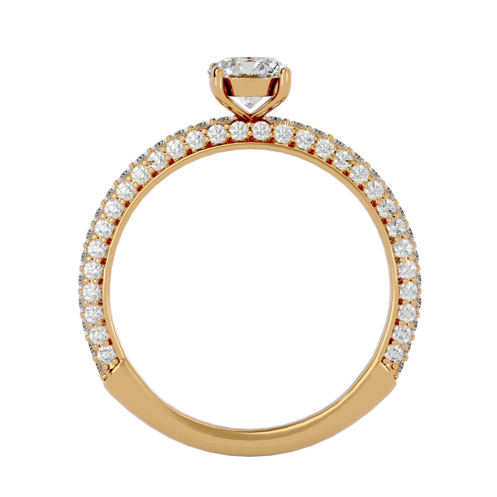 1 1/4 ctw Round Lab Grown Diamond Side Stone Engagement Ring
