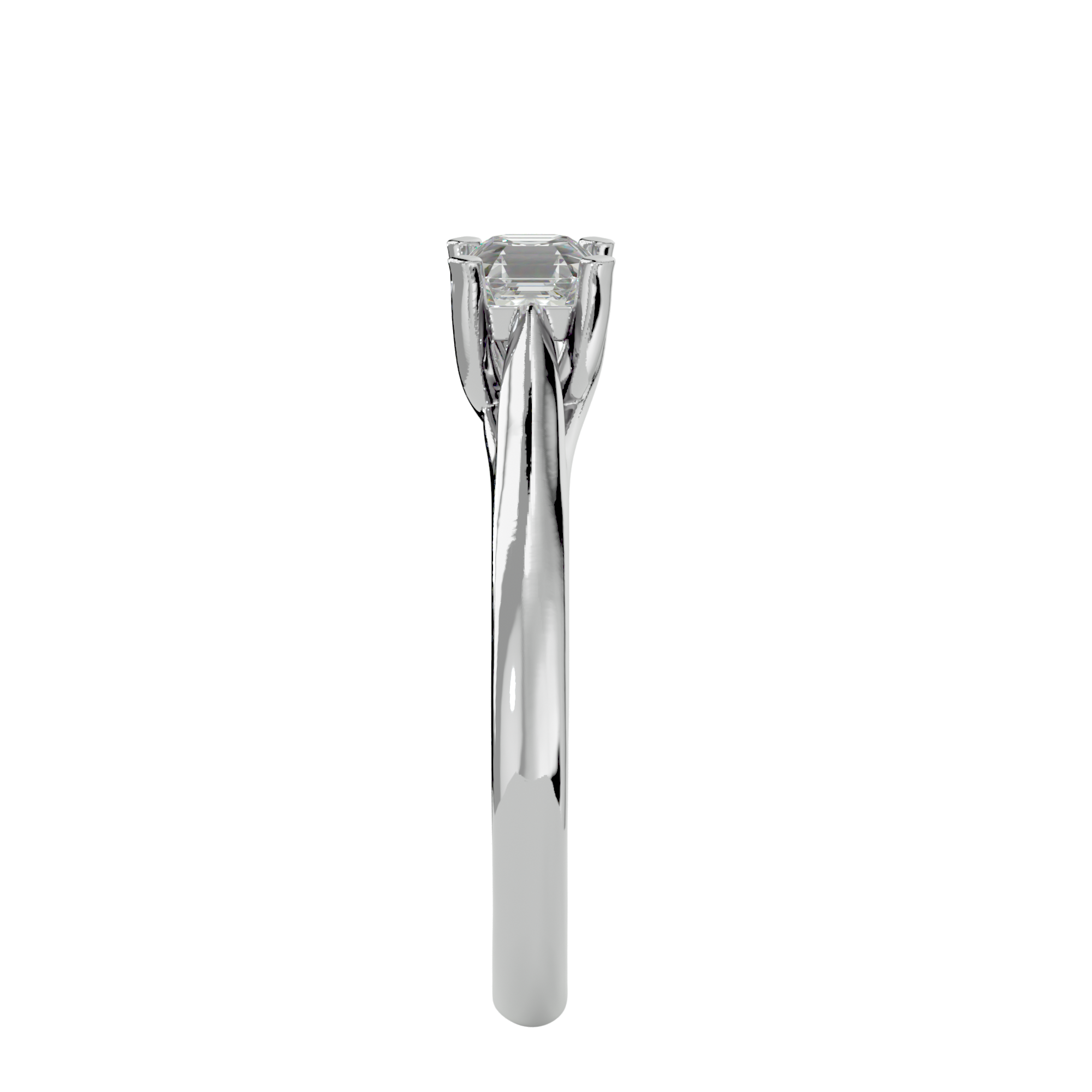 5/8 ctw Emerald-Cut Lab Grown Diamond Solitaire Engagement Ring