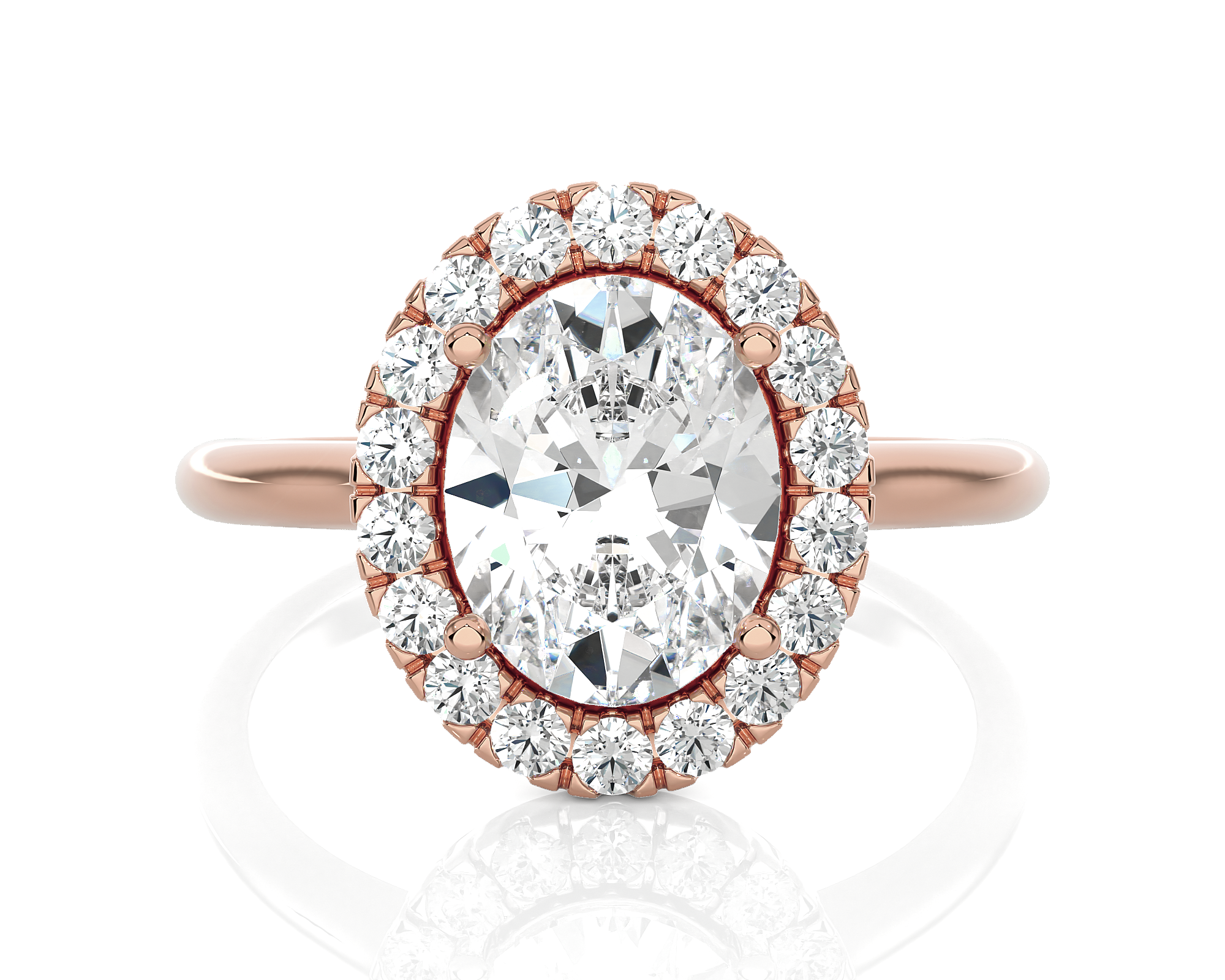 Oval Lab Grown Diamond Halo Engagement Ring