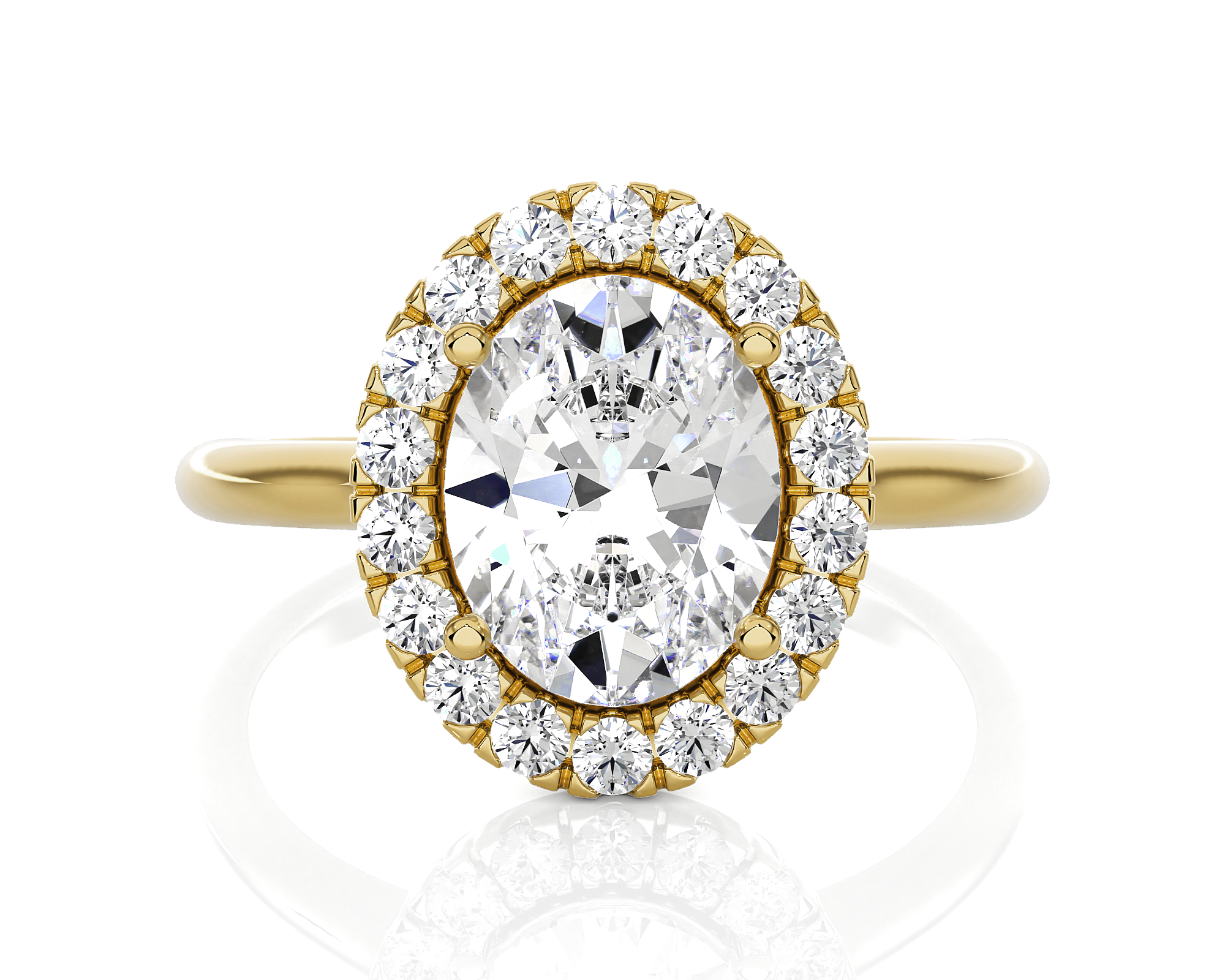 Oval Lab Grown Diamond Halo Engagement Ring