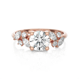 Round Lab Grown Diamond Side Stone Engagement Ring