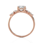 Round Lab Grown Diamond Side Stone Engagement Ring