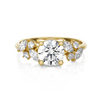 Round Lab Grown Diamond Side Stone Engagement Ring
