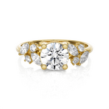 Round Lab Grown Diamond Side Stone Engagement Ring