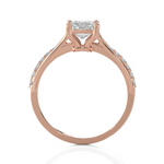 Emerald-Cut Lab Grown Diamond Side Stone Engagement Ring