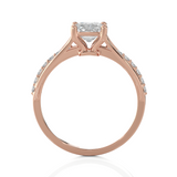 Emerald-Cut Lab Grown Diamond Side Stone Engagement Ring