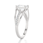 Emerald-Cut Lab Grown Diamond Side Stone Engagement Ring