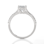 Emerald-Cut Lab Grown Diamond Side Stone Engagement Ring