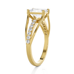 Emerald-Cut Lab Grown Diamond Side Stone Engagement Ring