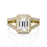 Emerald-Cut Lab Grown Diamond Halo Engagement Ring