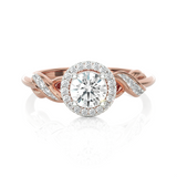 Round Lab Grown Diamond Halo Engagement Ring