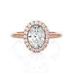Oval Lab Grown Diamond Halo Engagement Ring