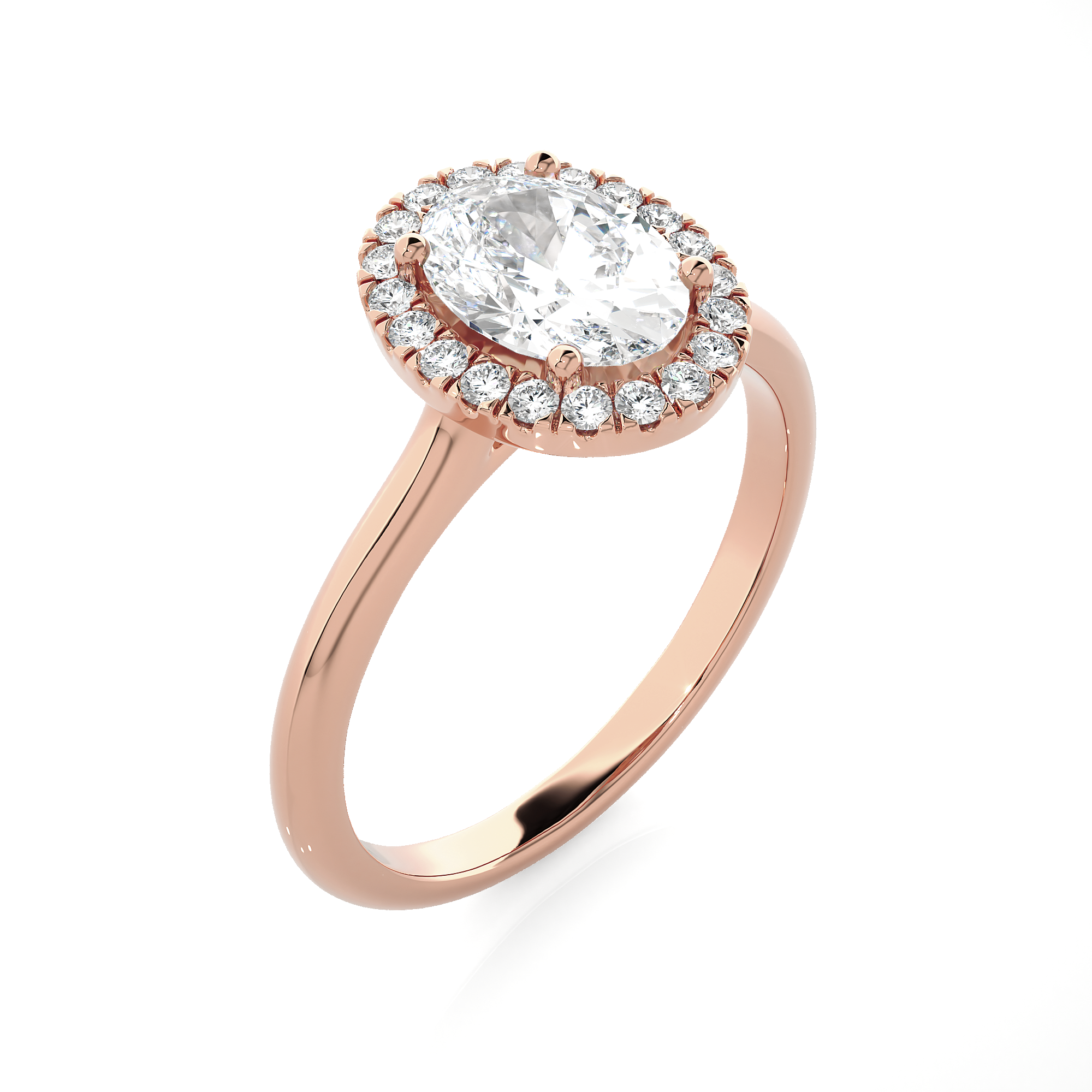 Oval Lab Grown Diamond Halo Engagement Ring