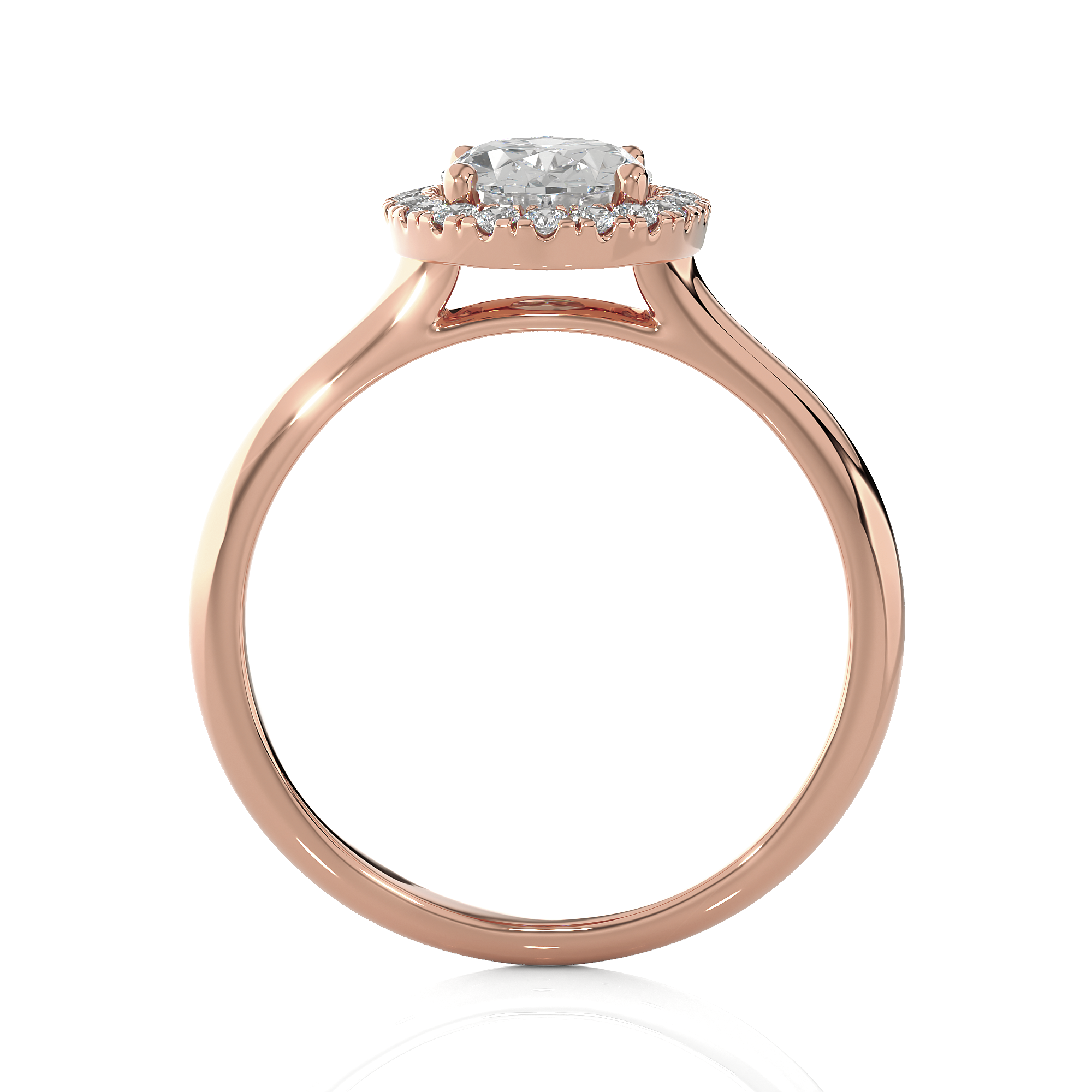 Oval Lab Grown Diamond Halo Engagement Ring