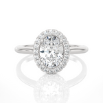 Oval Lab Grown Diamond Halo Engagement Ring