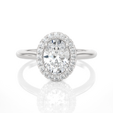 Oval Lab Grown Diamond Halo Engagement Ring