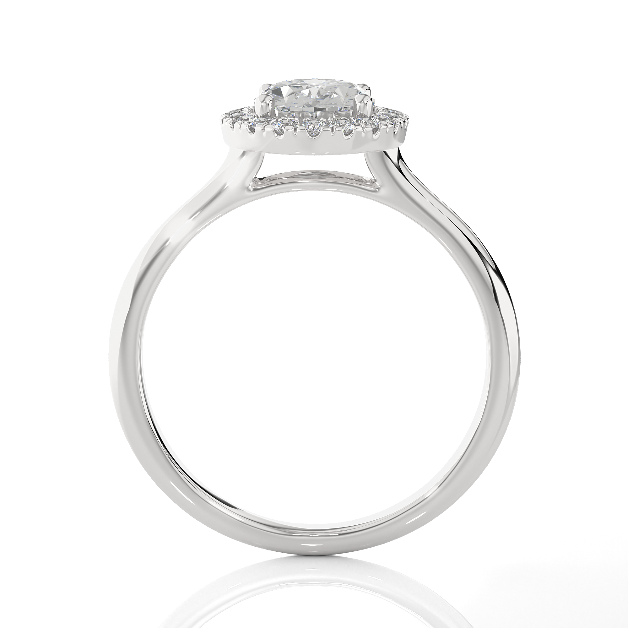 Oval Lab Grown Diamond Halo Engagement Ring
