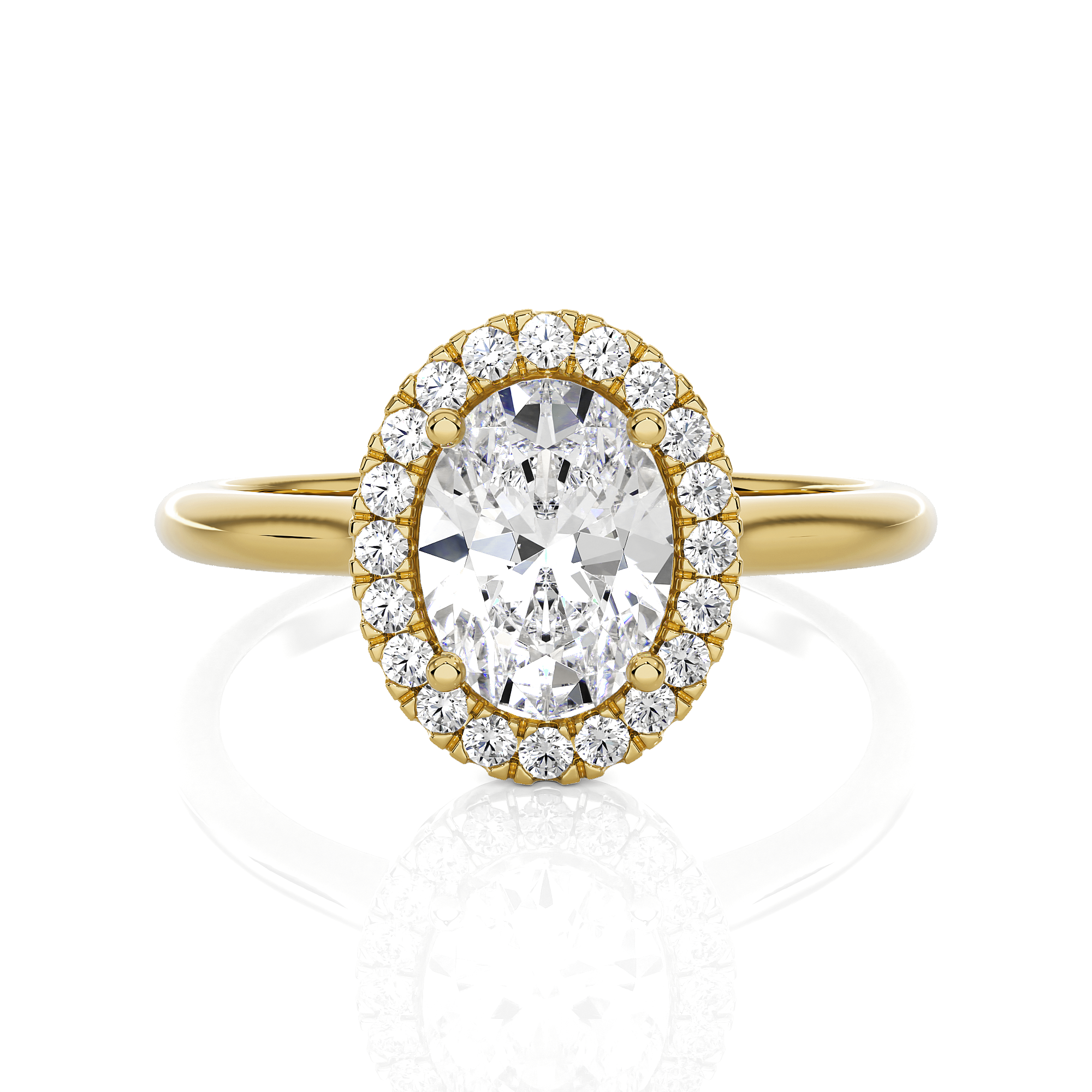 Oval Lab Grown Diamond Halo Engagement Ring