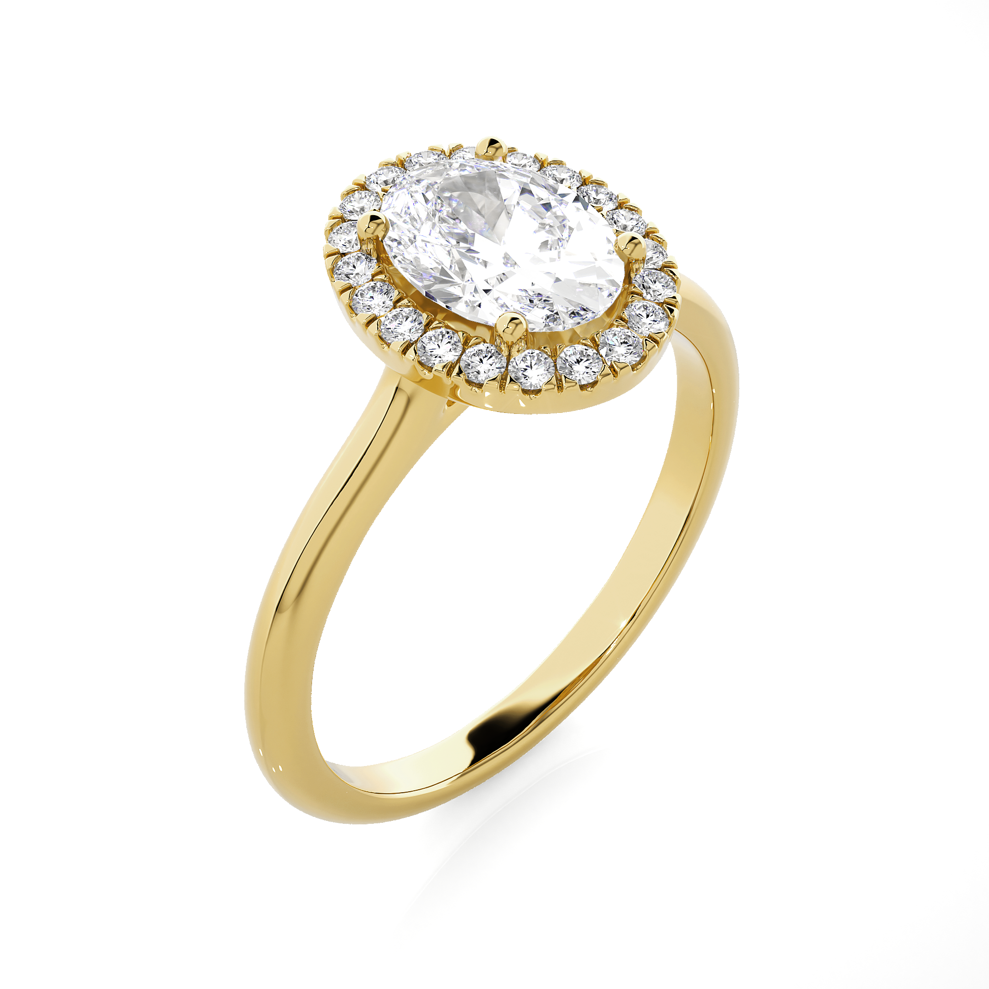 Oval Lab Grown Diamond Halo Engagement Ring