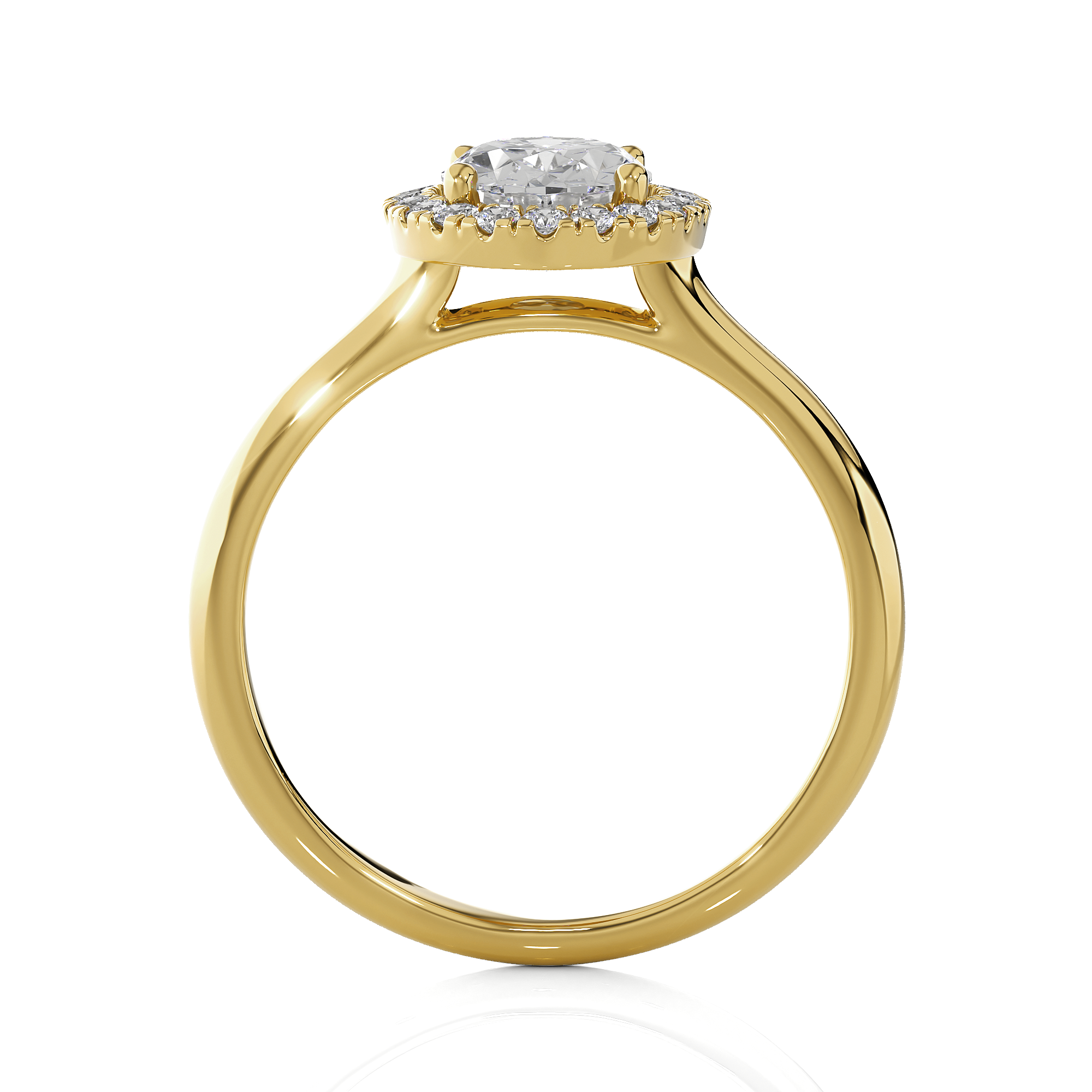 Oval Lab Grown Diamond Halo Engagement Ring