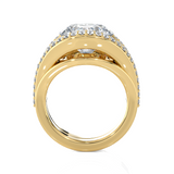 Round Lab Grown Diamond Side Stone Engagement Ring
