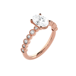 Round Lab Grown Diamond Side Stone Engagement Ring