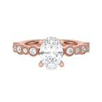 Round Lab Grown Diamond Side Stone Engagement Ring