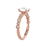 Round Lab Grown Diamond Side Stone Engagement Ring