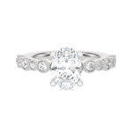 Round Lab Grown Diamond Side Stone Engagement Ring