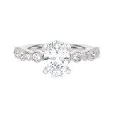 Round Lab Grown Diamond Side Stone Engagement Ring