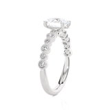 Round Lab Grown Diamond Side Stone Engagement Ring