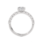 Round Lab Grown Diamond Side Stone Engagement Ring