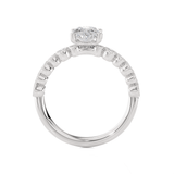 Round Lab Grown Diamond Side Stone Engagement Ring