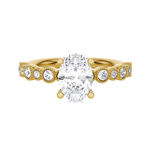 Round Lab Grown Diamond Side Stone Engagement Ring