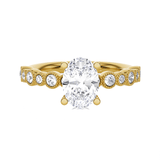 Round Lab Grown Diamond Side Stone Engagement Ring