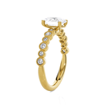 Round Lab Grown Diamond Side Stone Engagement Ring