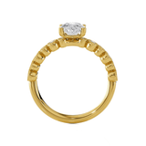 Round Lab Grown Diamond Side Stone Engagement Ring