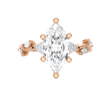 Marquise Lab Grown Diamond Side Stone Engagement Ring