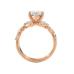 Marquise Lab Grown Diamond Side Stone Engagement Ring