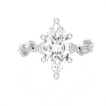 Marquise Lab Grown Diamond Side Stone Engagement Ring