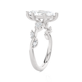 Marquise Lab Grown Diamond Side Stone Engagement Ring