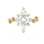 Marquise Lab Grown Diamond Side Stone Engagement Ring