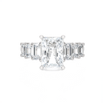 Emerald-Cut Lab Grown Diamond Side Stone Engagement Ring
