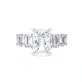 Emerald-Cut Lab Grown Diamond Side Stone Engagement Ring