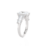 Emerald-Cut Lab Grown Diamond Side Stone Engagement Ring