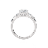 Emerald-Cut Lab Grown Diamond Side Stone Engagement Ring