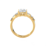 Emerald-Cut Lab Grown Diamond Side Stone Engagement Ring