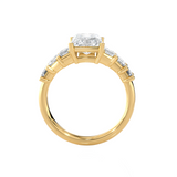 Emerald-Cut Lab Grown Diamond Side Stone Engagement Ring