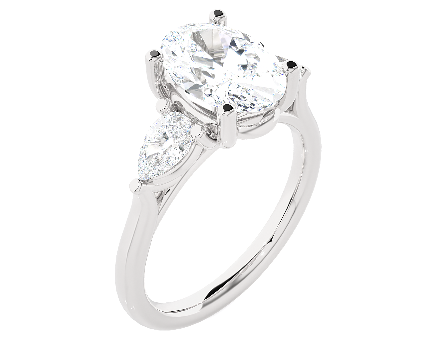 Oval with Pear-Shaped Three Stone Lab Grown Diamond Ring